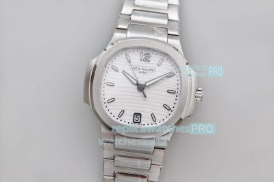 MS Factory Replica Patek Philippe Swiss Nautilus Stainless Steel Bezel Ladies 35.2mm